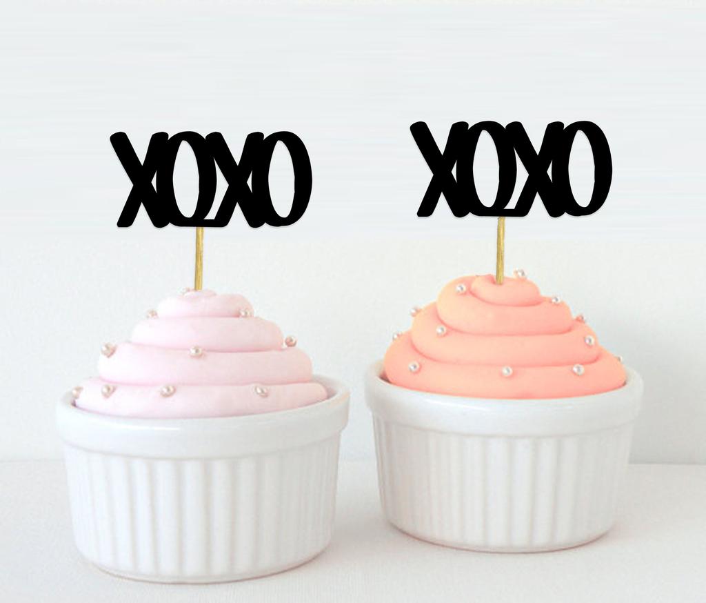 Дарлинг Сувенир| Топпер для кексов XOXO| Объятия и поцелуи Свадебная вечеринка Набор украшений для десертов - Pack Of