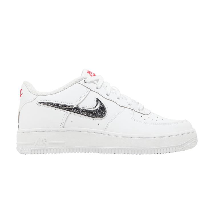Kids' Sneakers Nike Air Force 1 Low LV8 White Metallic Silver White/Black-Very Berry-Metallic Silver