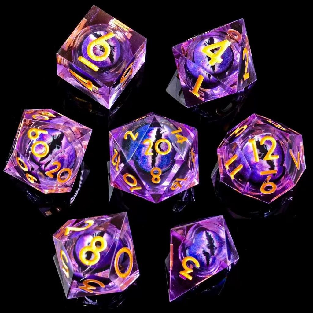 Pointed Resin Longan Movable Baldur's Gate Dice Set Dungeons & Dragons Board Game DND Cthulhu Running Group