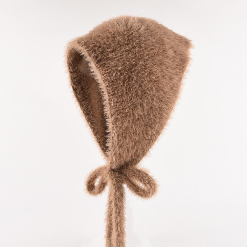 Милая повязка на голову в французском стиле, шапка из вязаной пряжи, согревает, женский платок, треугольный шарф, зима