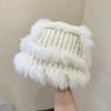 Women Fisherman Hat Imitation Rabbit Fur Decor Autumn Winter Windproof Warm Dome Soft Knitting Basin