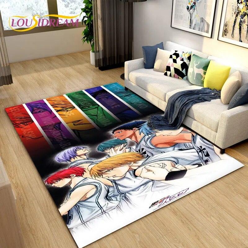 Баскетбольный коврик Куроко с героями мультфильмов, ковер для гостиной, спальни, дивана, коврик для украшения, детский нескользящий напольный коврик
