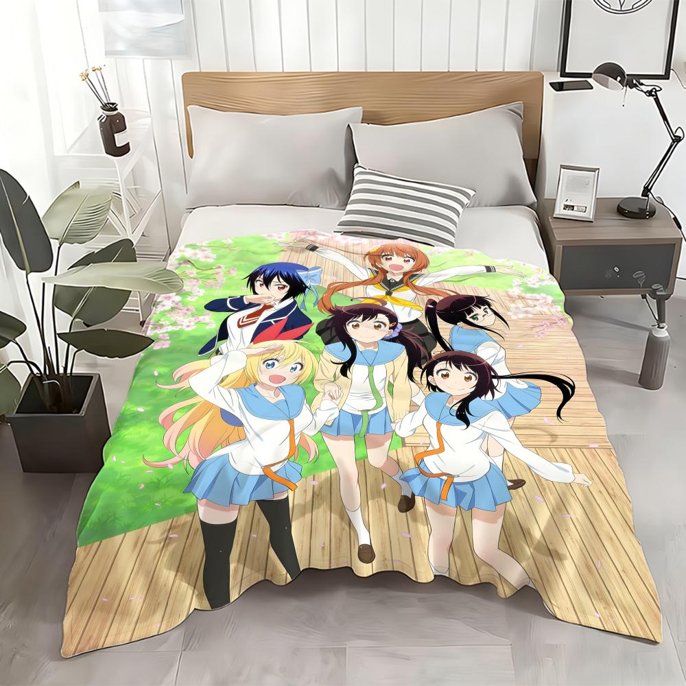 Anime Nisekoi False Love Throw Flannel Throw Blanket: Soft Kid-Friendly Warm Anti-Static All Season Washable Couch Bed Home