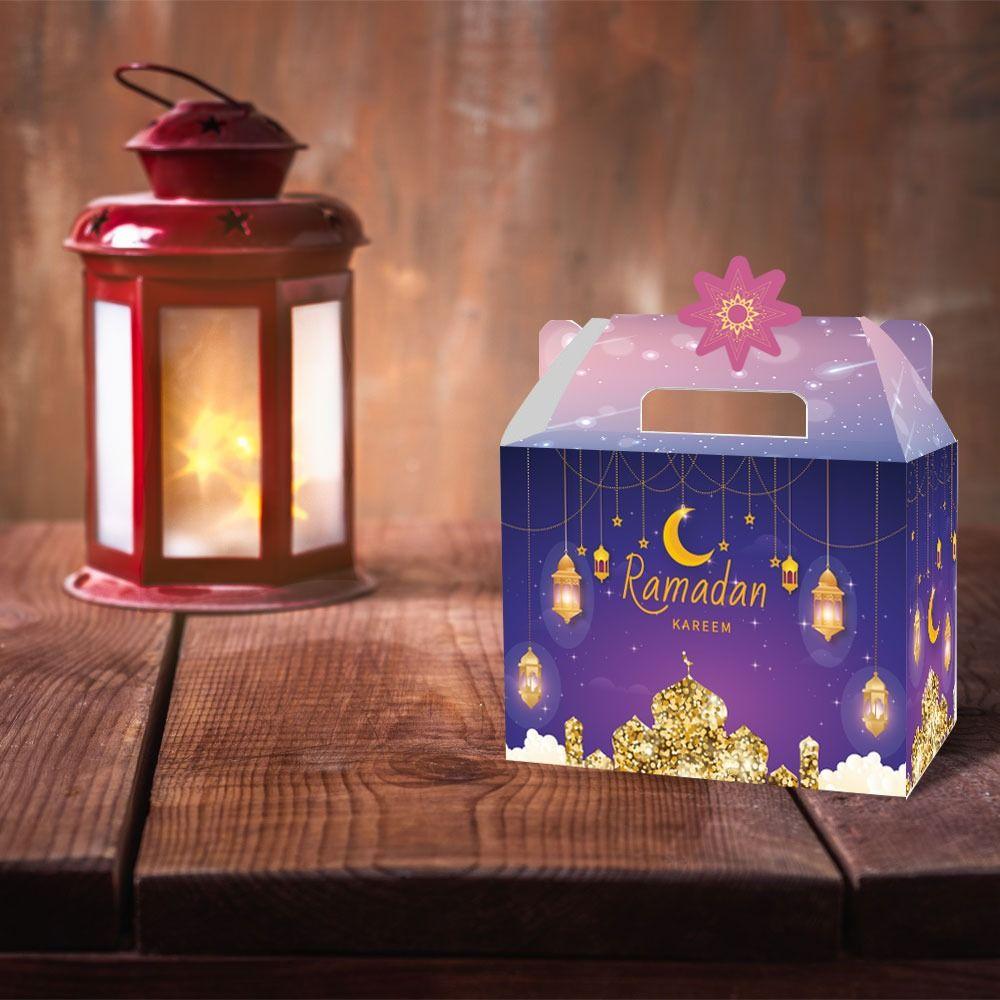 12PCS Mixed Pattern Eid Mubarak Packaging Boxes Paper Packing Box Ramadan Gift Box  Celebration