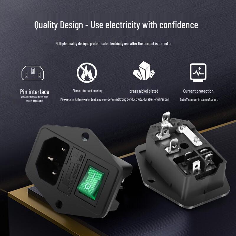 AC Power Inlet Socket with Switch and Fuse