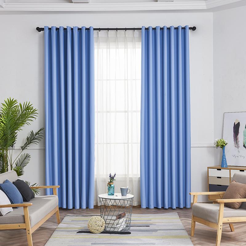 2pcs Modern Style High Precision Blackout Curtains with Grommet Top, Various Colors, Curtains for Living Room, Bedroom