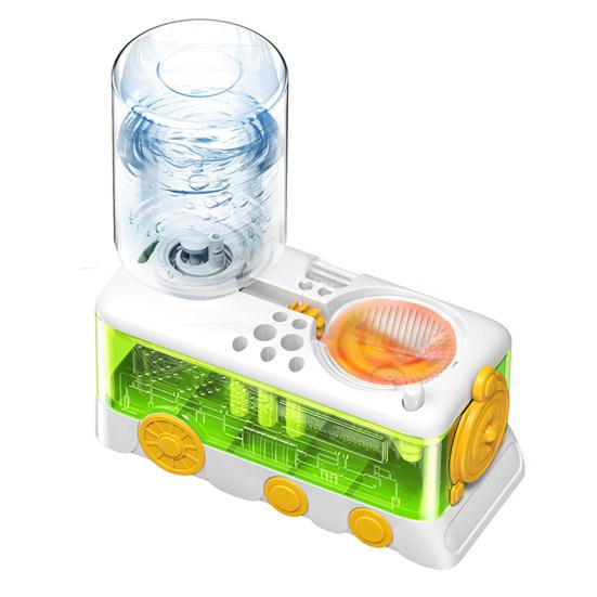 Очиститель кистей с поддоном для краски, циркуляцией воды, ополаскиватель для кистей с держателем для кистей, бутылка для воды 400 мл, дизайн поезда, инструмент для чистки кистей для рисования, подарок