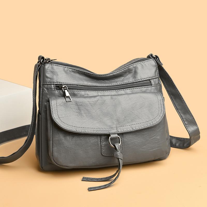 Женская сумка Многокарманная стильная и простая наплечная сумка Повседневная легкая текстура Большая вместимость сумка-мессенджер женская