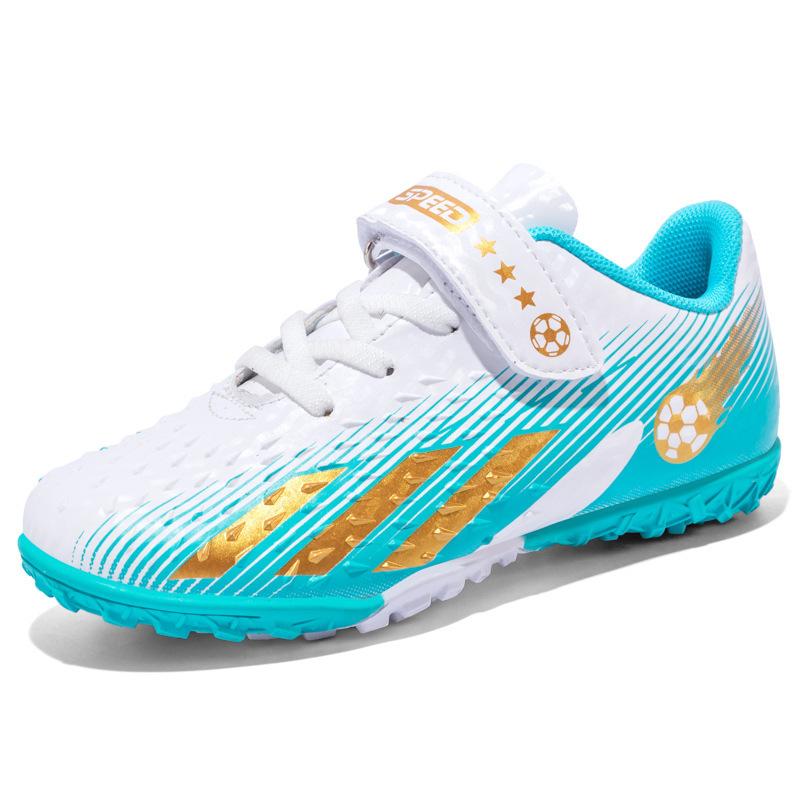 Детские футбольные бутсы для мальчиков и девочек, низкие, кожаная поверхность, шиповки, кроссовки для игры на искусственной траве, тренировочные кроссовки