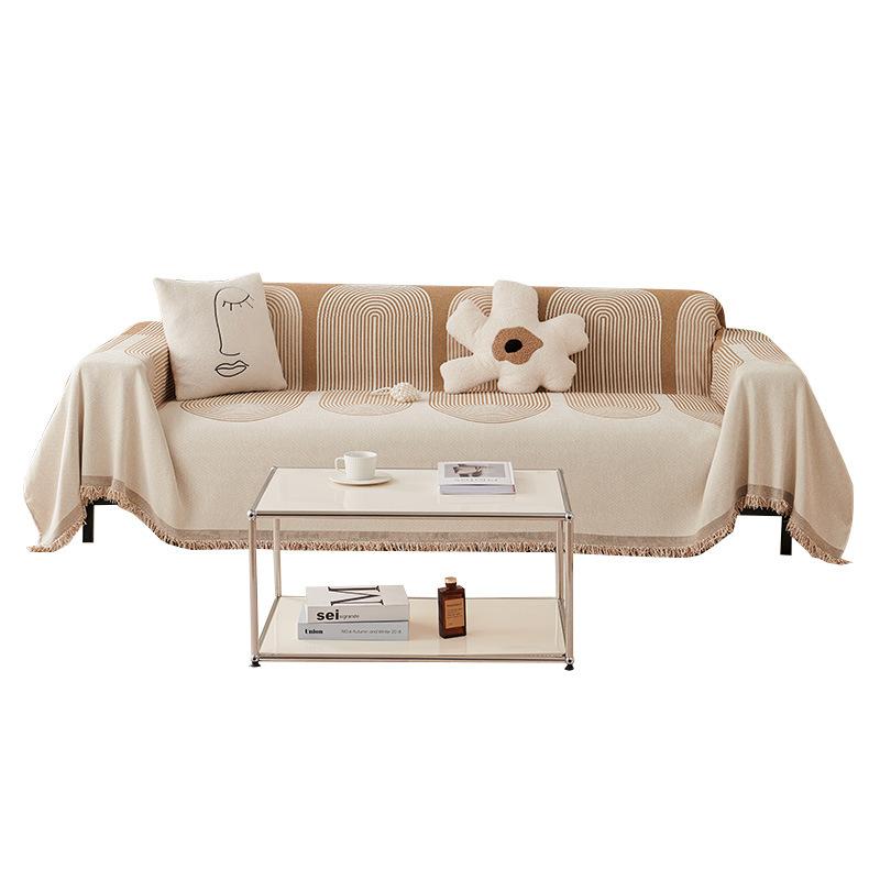 Sofa Cover Cloth, Fully Covered with Chenille All-season Universal Anti Cat Scratch Sofa Towel Cover, All Inclusive