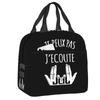 Custom Jul French Rapper Hip Hop Portable Lunch Boxes Women Waterproof Thermal Cooler Food Insulated Lunch Bag Office Work