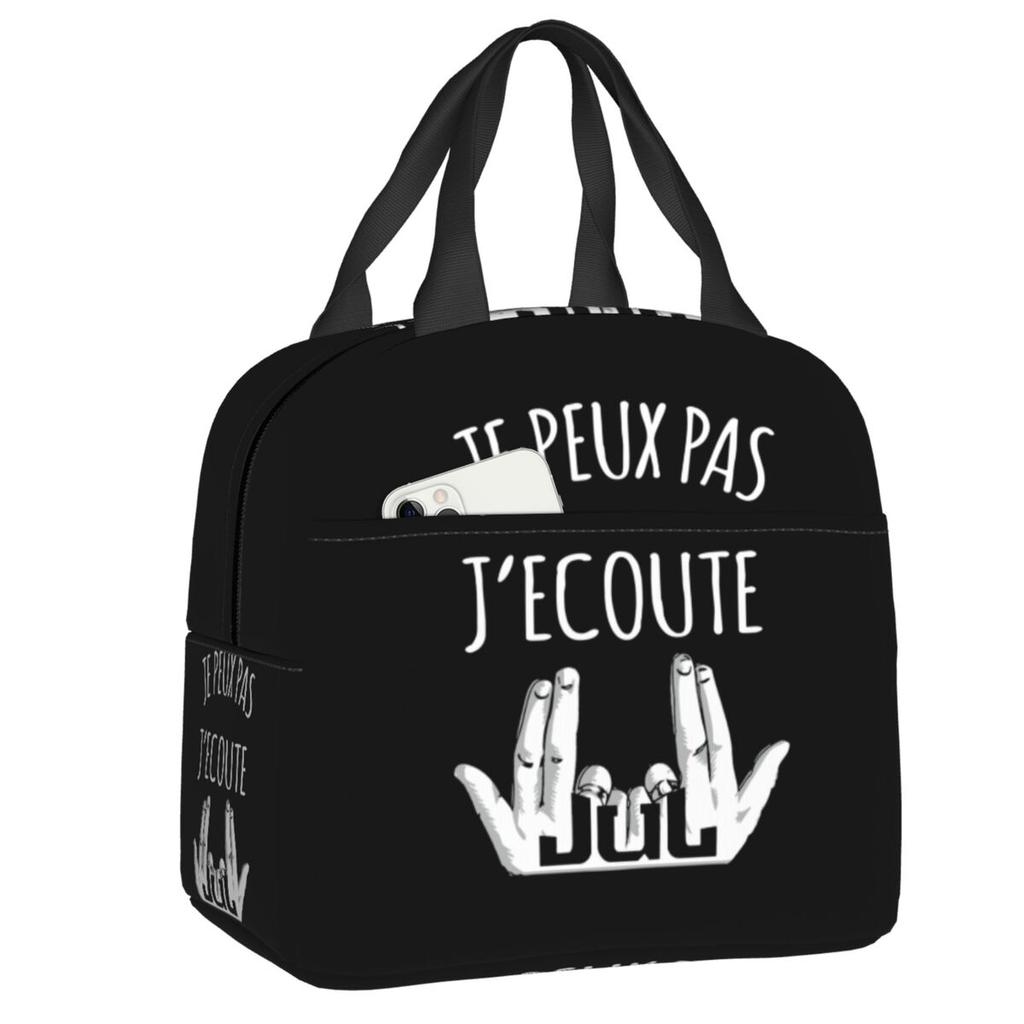 Custom Jul French Rapper Hip Hop Portable Lunch Boxes Women Waterproof Thermal Cooler Food Insulated Lunch Bag Office Work