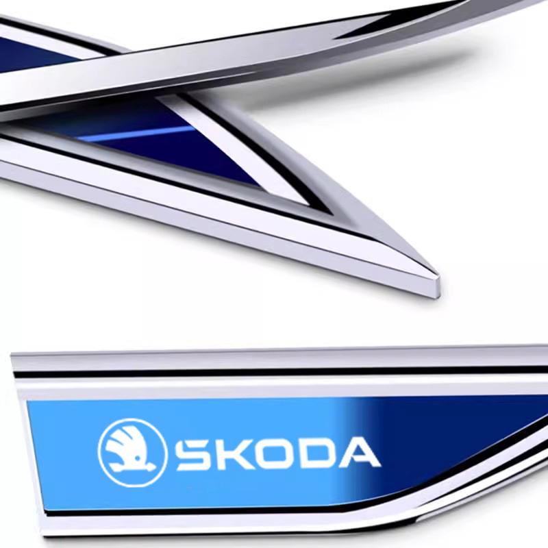 2pcs car accessory Side Doors Blade car stickers car accessories for Skoda Octavia Kodiaq Fabia Superb Karoq Yeti Rapid Mk3 Vrs CX3