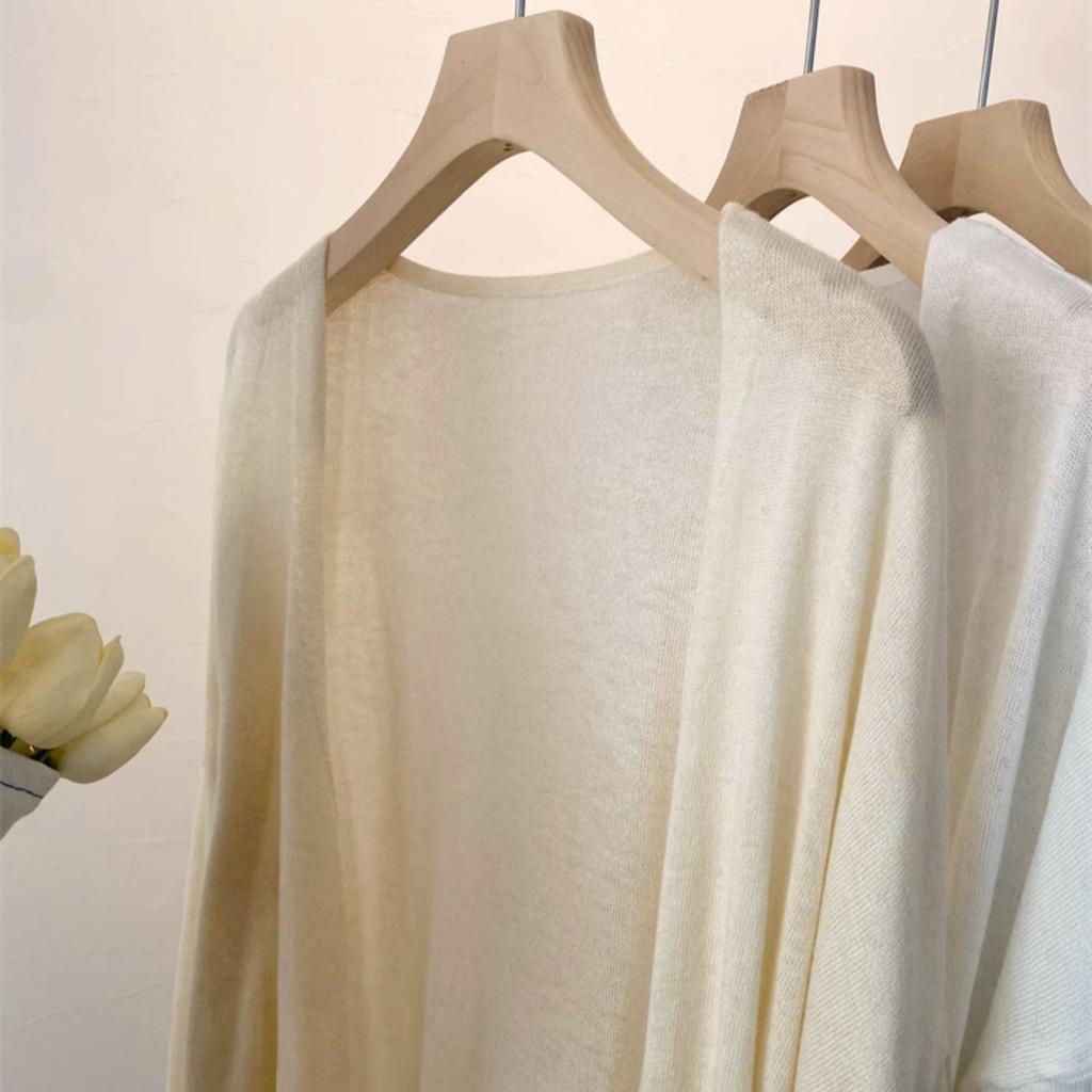 Кардиган вязаный ленивый ветер большого размера весна и лето тонкая блузка-солнцезащита темперамент куртка женская