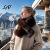 Soft Warm Wrap for Winter Coat Plush Cross Scarf Stylish Faux Fur Neck Warmer Warmer Women Double-Sided Thermal Elegant Scarf Ladies Girls