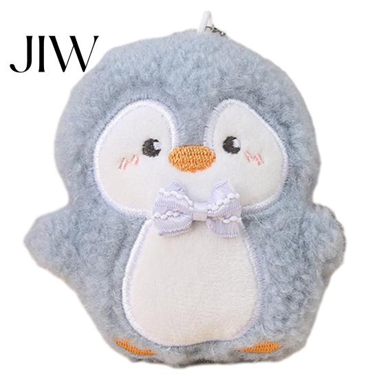 Fluffy Backpack Charms Penguin Plush Toy with Ball Chain, Cartoon Keychain Keyring Accessories Pendant, Stuffed Animal Doll for Bag Charm Embroidery