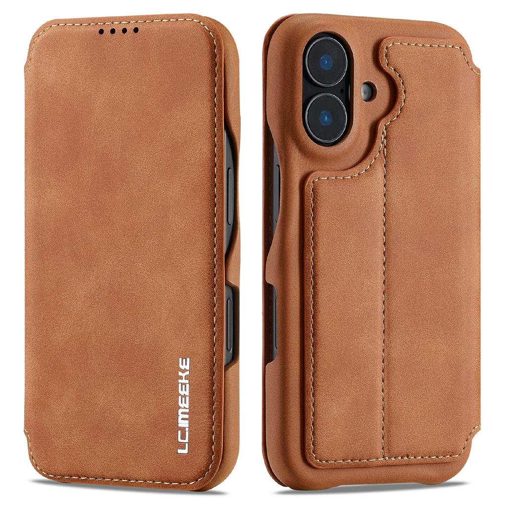 LC.IMEEKE For iPhone 17 Case Card Holder Stand Leather Phone Cover