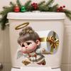Christmas Snowman Toilet Lid Decal - Waterproof, Self-Adhesive PVC Bathroom Sticker for Festive Holiday Decor,Best for Christmas