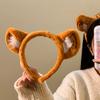Пушистая повязка на голову с животным узором, тигриные ушки, мультяшная повязка для волос, тематический костюм для вечеринки, аксессуары для волос