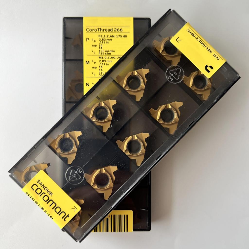 Sandvik / 266RG-22TR01F500E 1020 / Оригинальное шведское лезвие из твердого сплава 10 шт.