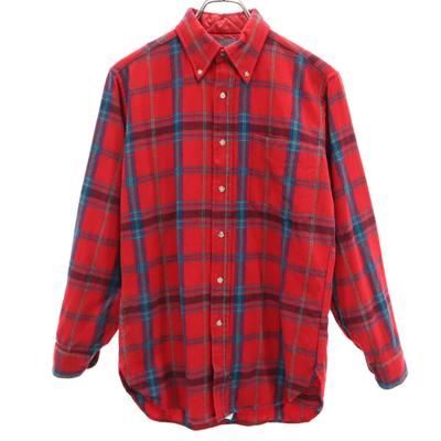 PENDLETON 70-е годы Сделано в США Винтажная фланелевая рубашка с длинным рукавом на пуговицах в клетку Мужская Б/У