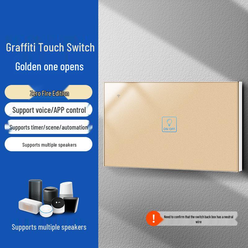 Умный WiFi Настенный Выключатель Graffiti с Голосовым Управлением Alexa и Google, Спецификации США/ЕС, Сенсорная Панель