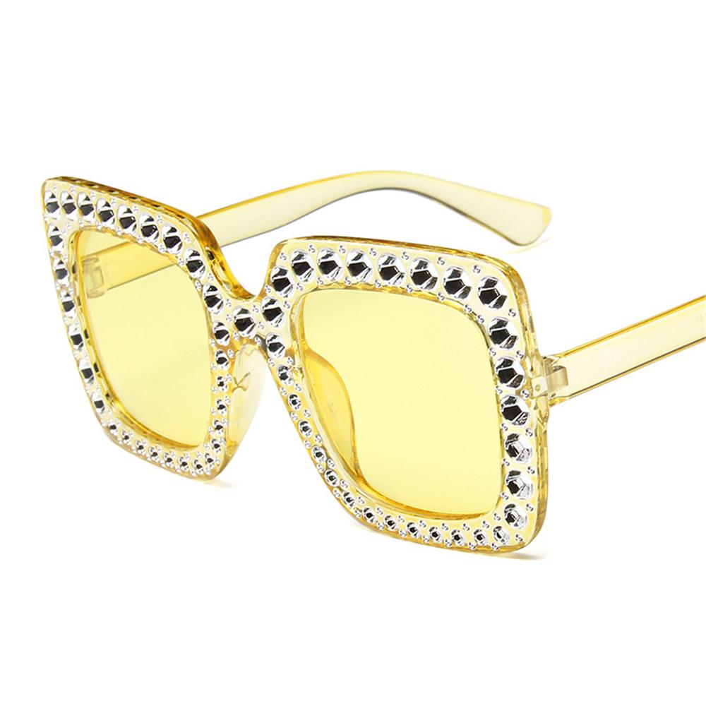 Ретро Большие Квадратные Очки Кристальные Оверсайз Солнцезащитные Очки Очки Солнцезащитные Очки Квадратные Солнцезащитные Очки
