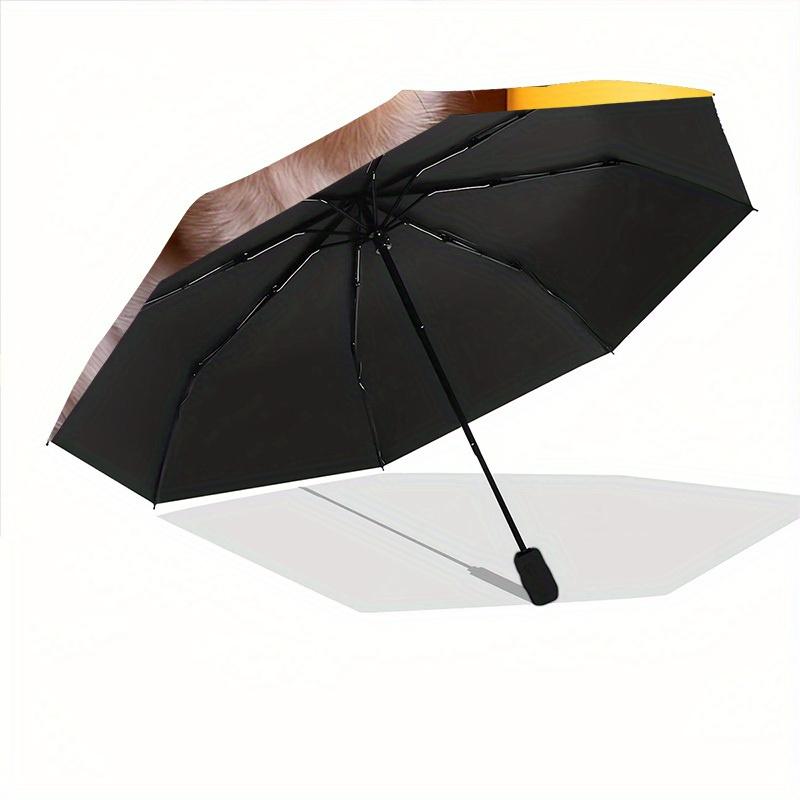 1pc Puppy Playful Automatic Open/Close Umbrella - Compact Travel Umbrella, 8-Rib Heavy-Duty Construction, Ideal Gift, Outdoor Accessory010