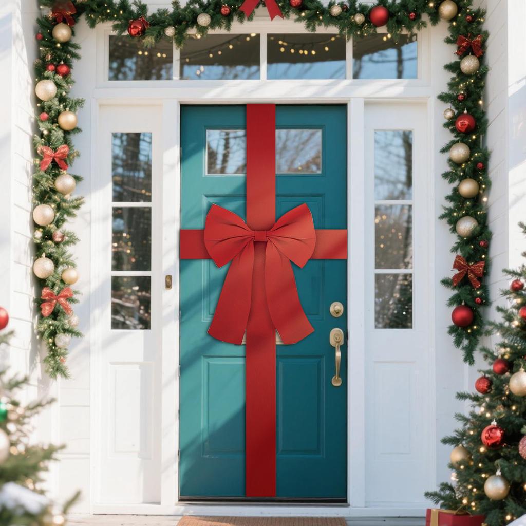Door Hanging Bow Christmas Ribbon Imitation Hemp Ribbon Christmas Decoration