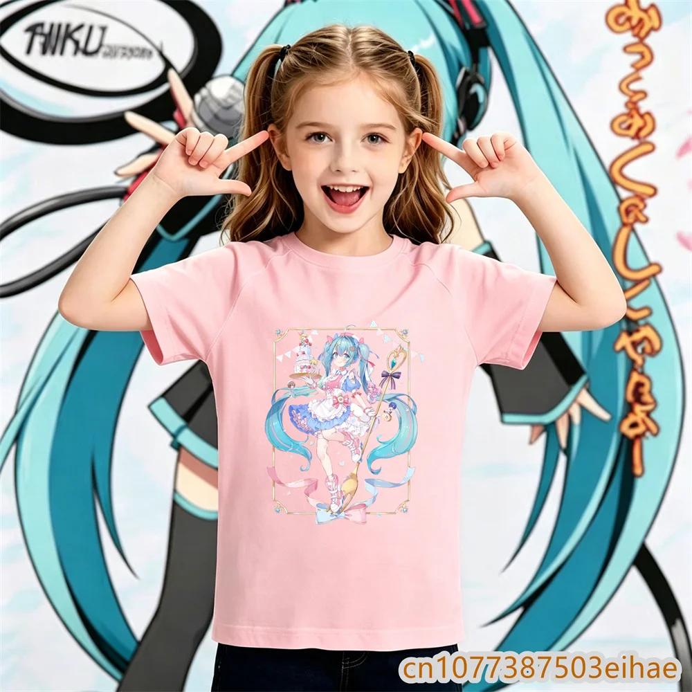 Boys Girls Unisex Tee 2026 Hatsune Miku Y2K Retro Printed Short Sleeve TShirt Comfortable Children Sportswear Street Style Top