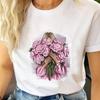 Women T-shirts Female T Tee Cartoon Clothes Short Sleeve Casual Travel Happy Time Cute Shirt Fashion Lady Graphic Tshirt Top