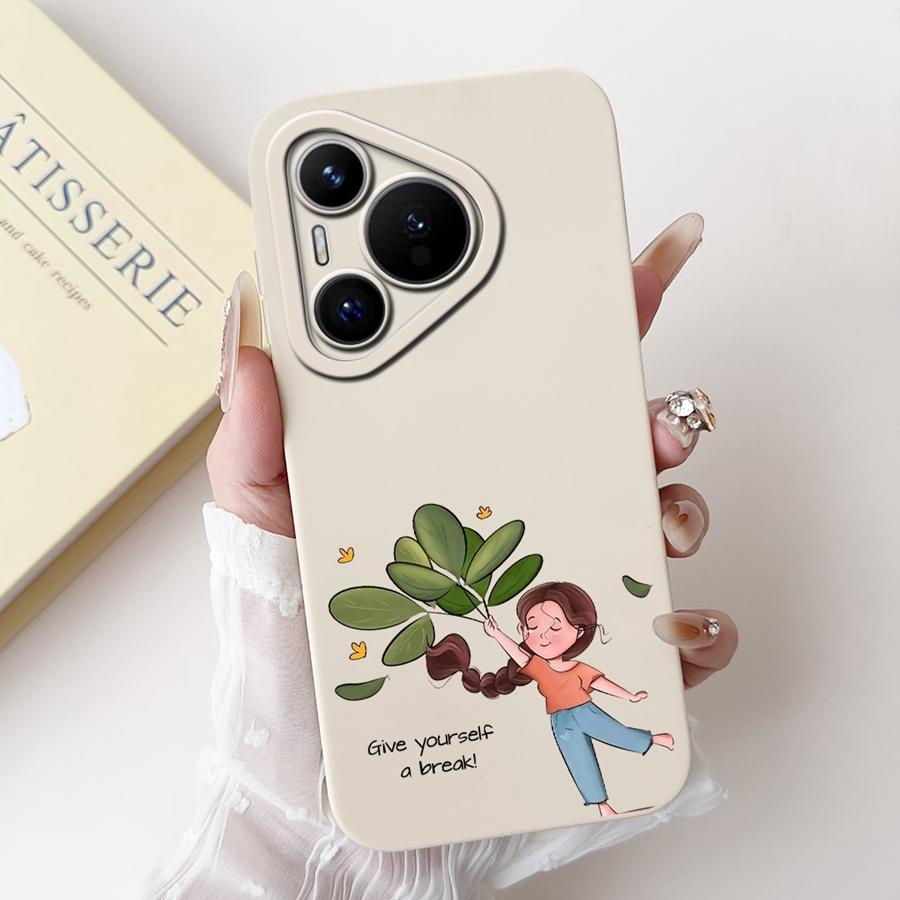 Case For Huawei Pura 70 Cartoon Bumper Soft Liquid Silicone Back Cover for Huawei pura70 Pro Plus Protection Shockproof Funda
