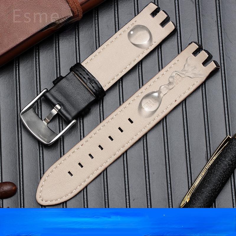 Для Swatch Yts401 402403g Водонепроницаемый, Влагостойкий, Изогнутый Интерфейс, Аксессуары для Ремешка Часов, 20 мм, Натуральная Кожа, Ремешок для Часов