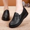 Fashion Women Loafers Black Leather Shoes Non-slip Women Vulcanized Shoes Soft Soles Work Shoes Comfortable Sneakers Zapatillas De Mujer