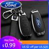 New 2026 Car Sticker Ford New 2025 Hot Zinc Alloy Car Key Case Cover Key Bag Protector for Ford ST Line Fiesta Focus Mondeo Ecos