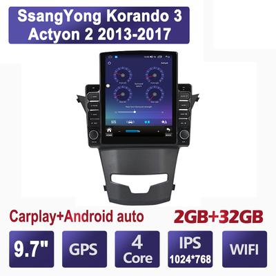 9,7-дюймовый автомобильный радиоприемник для SsangYong Korando 3 Actyon 2 2013-2017 Android 2 DIN Tesla с вертикальным экраном Carplay Авто радио Мультимедийный плеер 2 + 32 ГБ