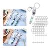Portable 24 Pcs Beadable Keychain Charm Set Sturdy Alloy Blank Beading Keyring Accessories for Craft Suppplies Jewelry