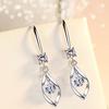Imitation S925 Silver Earrings Female Zircon Rotating Love Temperament Earrings Twist Fashion Earrings