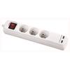 VOLTMAN Power Strip with 3 Sockets and 2 USB Ports