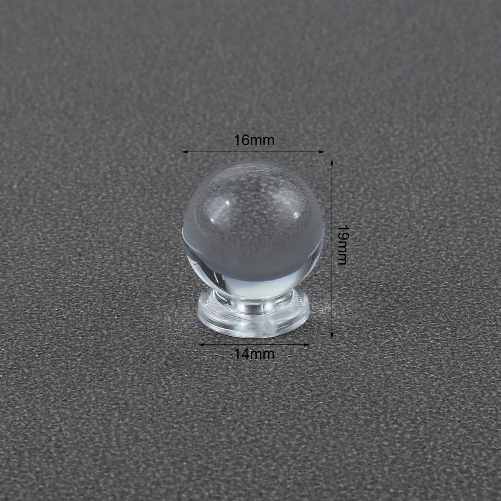 10sets Clear Acrylic Handle Knob + Transparent Screw Crystal Plastic Pull Triangular/Diamond/Spherical Decor Chest Dresser Box