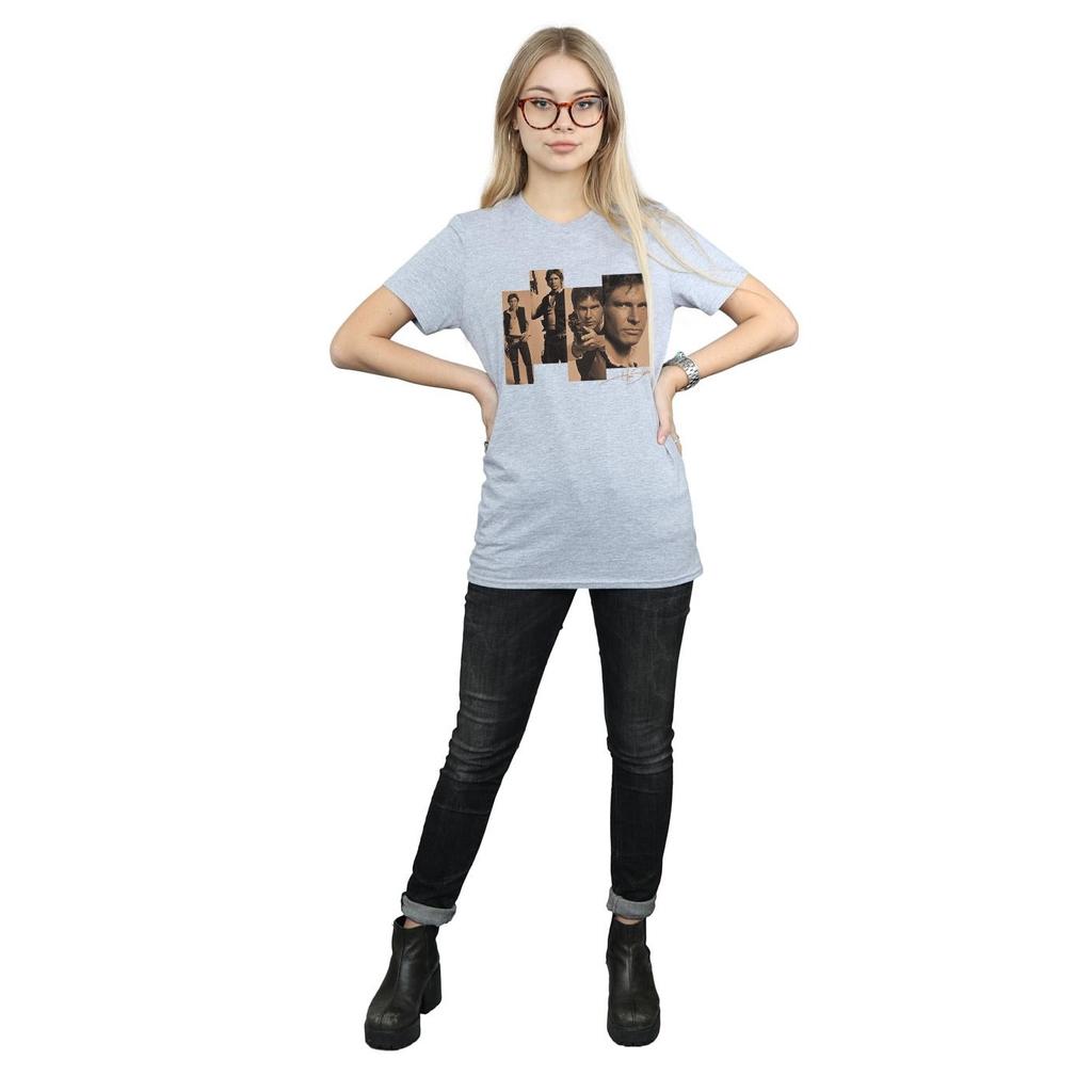 Star Wars Womens/Ladies Han Solo Photoshoot Cotton Boyfriend T-Shirt