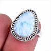 Natural Republic Larimar Gemstone 925 Solid Sterling Silver Gift Ring S.6 U9B03