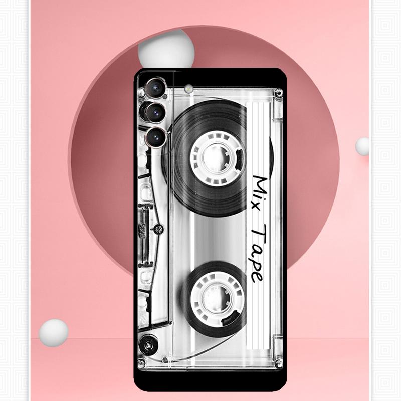 Cassette Mix Tape Case For Samsung Galaxy S22 S23 S24 Ultra Note 20 10 S8 S9 S10 Plus S21 S20 FE Soft Cover