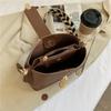 Fashionable Women's Trendy Large Capacity Wallet Korean Version Solid Color Bucket Bag Pu Car Stitching Women's Shoulder Bag