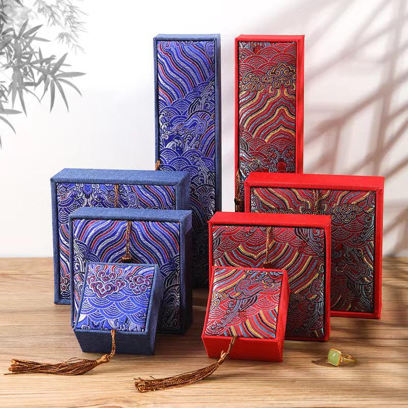 Wave Pattern Tassel Jewelry Storage Box for Rings, Bracelets, Necklaces, Pendants