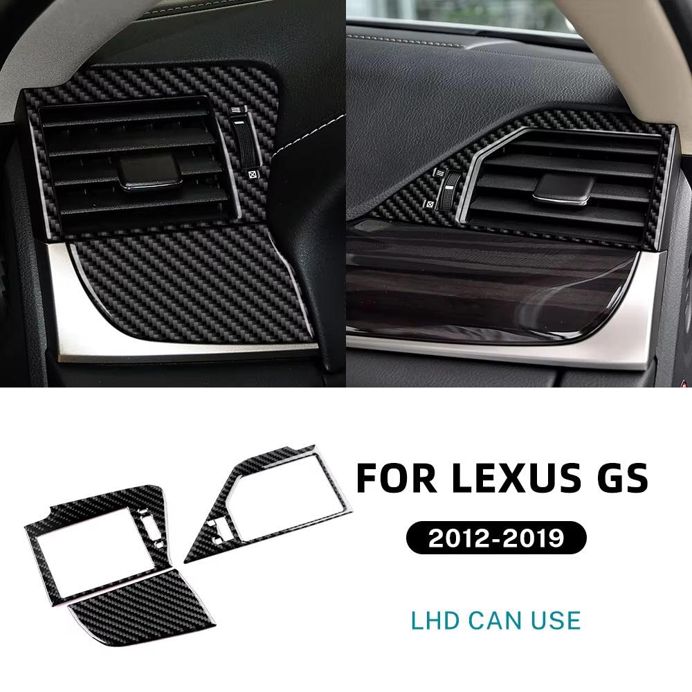 Real Soft Carbon Fiber Sticker For Lexus GS GS250 GS350 GS450h L10 2012-2015 2016 2017 2018 2019 LHD RHD Car Side Air Outlet