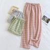 Japanese Plaid Cotton Pajama Pants: Summer-Ready for Men & Women