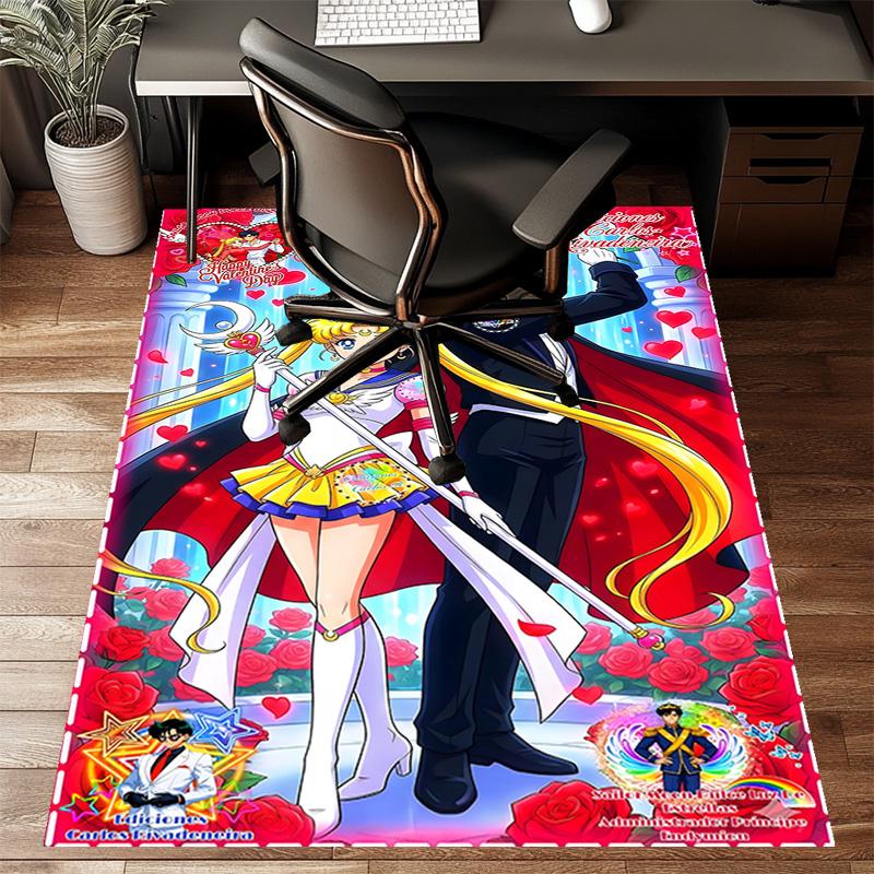Sailor Moon Printed Area Rug Carpet for Bedroom Living Room Home Decor Rugs Mat Non Slip Mat Rug for Bedside