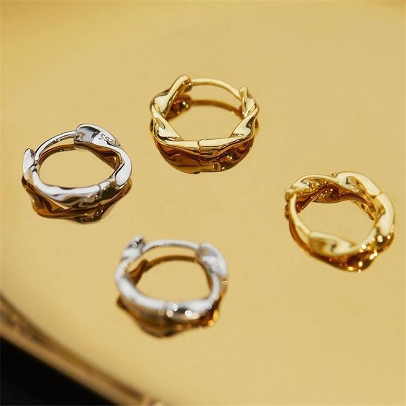 Fashion Simple Small Hoop Earrings for Women 2026 Trend Twist Metal Circle Geometric Round Earrings Party Zircon