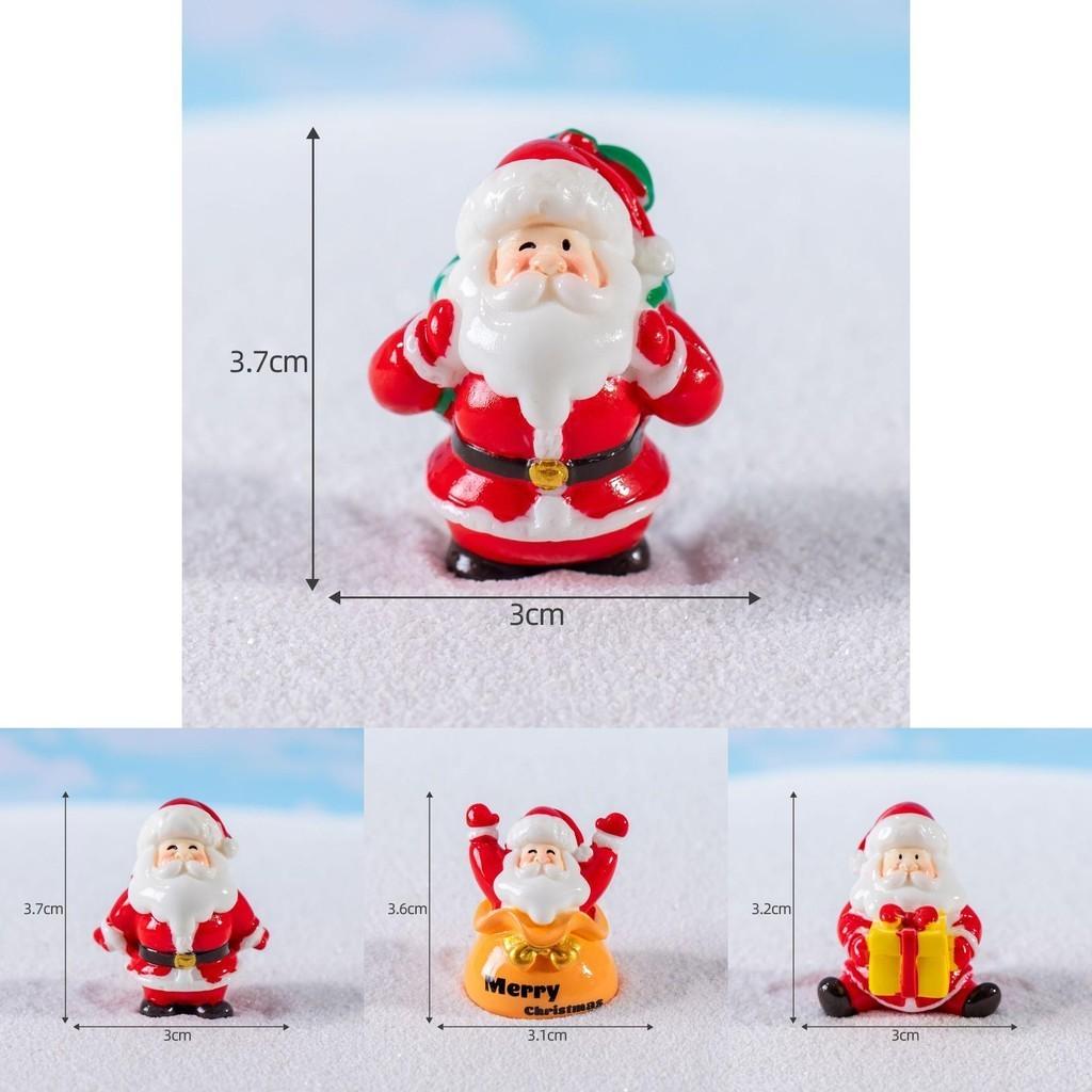 Stylish Resin Christmas Santa Claus And Snowman Miniature Ornaments Tabletop Decor